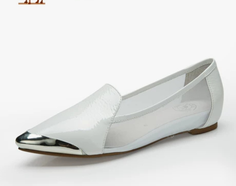 Camel 骆驼女鞋 时尚金属平跟尖头浅口...