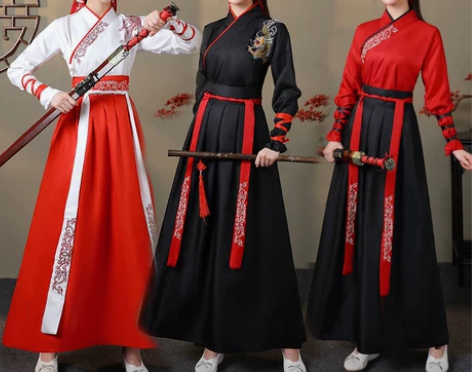 古装汉服女中国风学生班服改良交领魏晋风武侠...