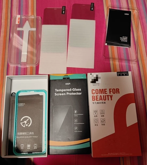 3张苹果12或12pro钢化膜，打包出，全...