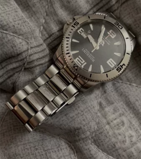 罗西尼手表男自动机械表100米防水夜光潜水...