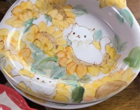 ?陶瓷盘 全新自刀未用包邮 小猫盘~还有小...