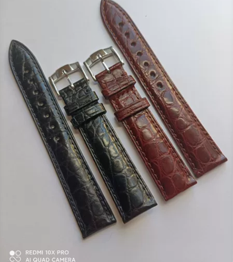 18皮表带真进口鳄鱼皮圆纹表带，18/16...