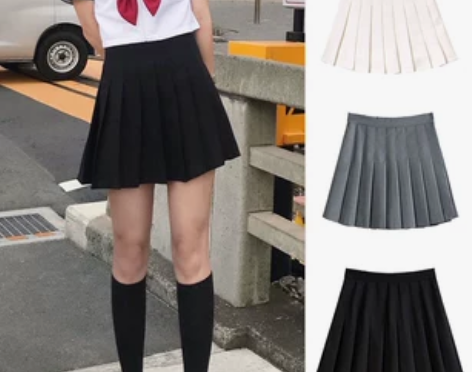 高品质jk百褶裙春夏高腰显瘦女a字黑色大码...