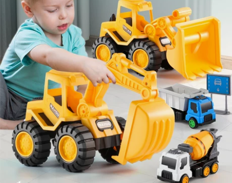 儿童工程车玩具车套装挖掘机搅拌车挖土吊车大...