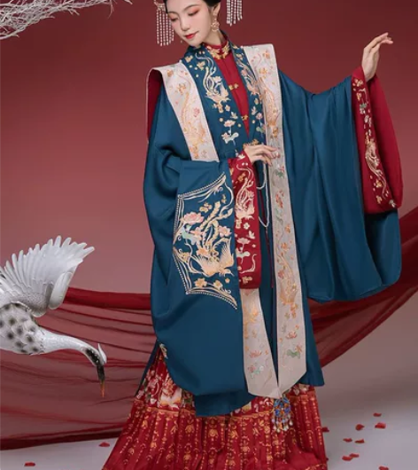 凤台曲原创 凤求凰 花嫁明制合领汉服立领衫...