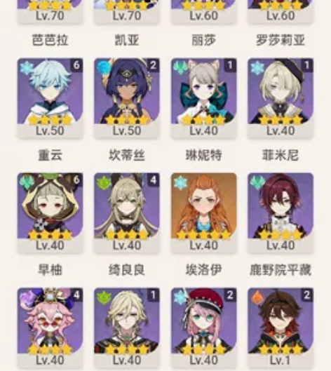 原神 60 级高练度号，每个角色都是大毕业...