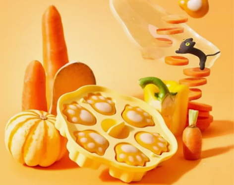 IKV爱咔威宝宝圆形蒸糕模具耐高温婴儿硅胶...