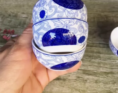 【4只】19元包邮 50ml青花瓷功夫茶杯...