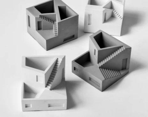 【丁言】北欧ins水泥创意笔筒微型建筑微缩...