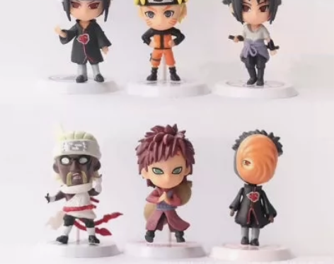 动漫周边6款火影忍者手办模型Q版车载摆件公...