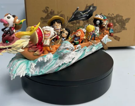 全新海贼王动漫手办 GK草帽团龙舟全套路飞...