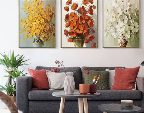 《包邮》餐厅壁画三联画客厅玄关卧室床头装饰...