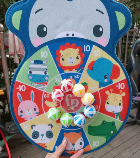 费雪儿童飞镖盘投掷黏黏球亲子互动男孩女孩运...