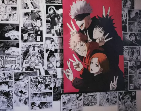 漫画墙DIY日系动漫漫画墙贴jk少女拍照墙...