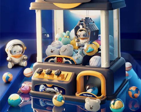 儿童抓娃娃机夹公仔投币小型家用迷你扭蛋机男...