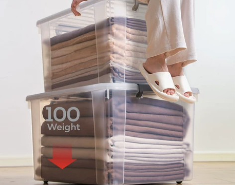 禧天龙收纳箱 塑料特大号加厚整理箱搬家带滑...