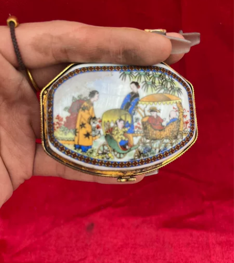 仿古手绘彩绘胭脂盒女子印泥盒古代 感兴趣的...