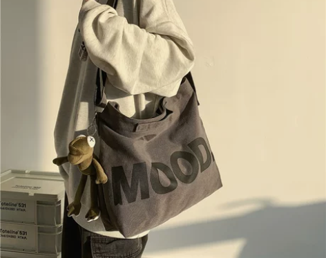 帆布包斜挎包女秋冬新款大容量托特包大学生书...