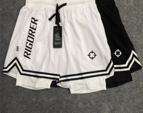 准者篮球短裤假两件三分裤跑步训练裤网眼美