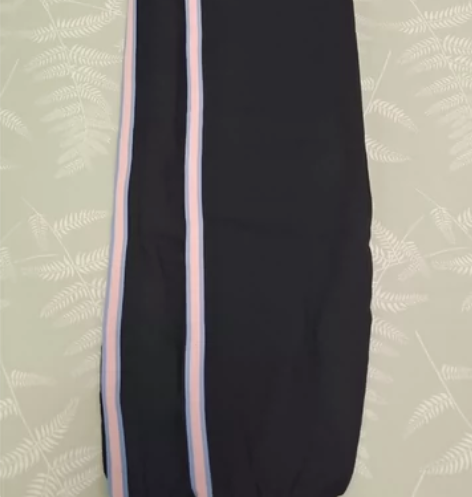 时尚休闲运动裤，撞色织带抽绳松紧腰宽松九分...