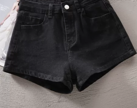 黑色短裤女外穿修身提臀短裤2024春季新款...