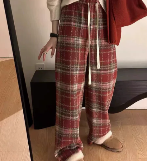 ?瑶666休闲裤女春秋新款高腰遮跨显瘦宽松...