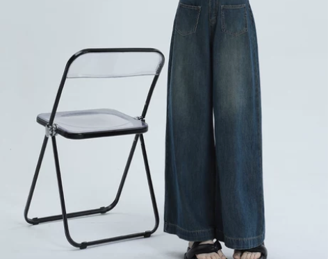 梨形身材阔腿牛仔裤女秋季新款高腰显瘦宽松直...