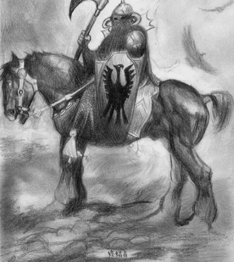 油画，素描画，高中时画的，用圆珠笔加铅笔画...