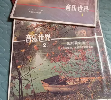 音乐世界黑胶唱片1-2一套两个，塑封膜还在...