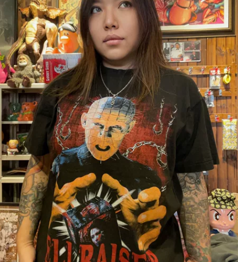 泰产恐怖电影重金属摇滚养鬼吃人钉子头短袖T...