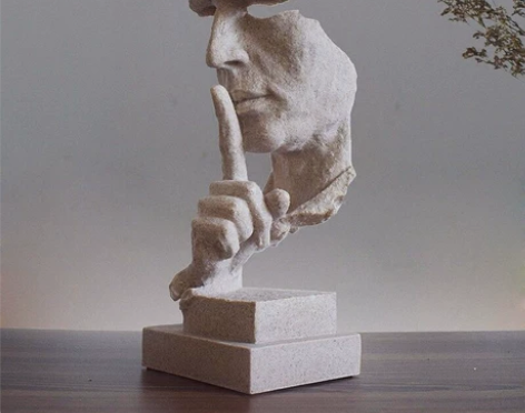 沉默是金 抽象工艺品创意北欧雕塑摆件复古办...