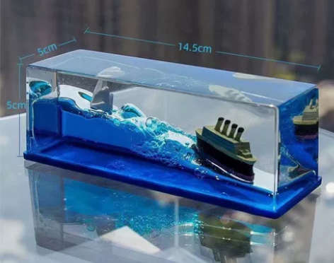 游轮流体漂流瓶泰坦尼克号桌面装饰摆件毕业礼...