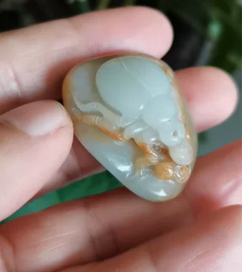 新疆和田籽料原石雕刻,富甲天下,手工雕,寓...