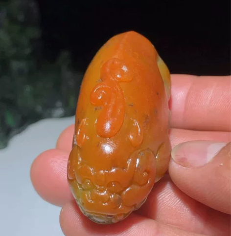 0315古董玉器/玉饰新疆和田玉黄沁招财貔...