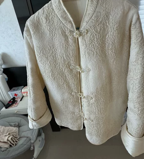 仙气飘飘桑蚕丝棉外套 全新 内里真丝...