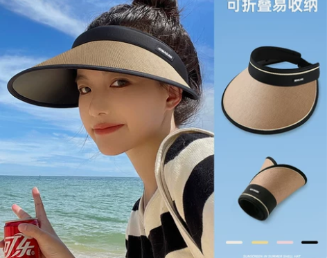 空顶防晒帽子2023新款女款遮阳帽夏季大檐...