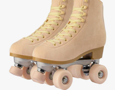 2022年新款时尚舒适透气黄绿色双排溜冰鞋...