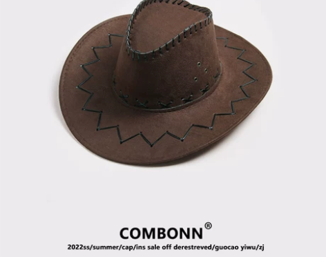 西本欧美风辣妹复古西部牛仔帽女夏季时尚出游...