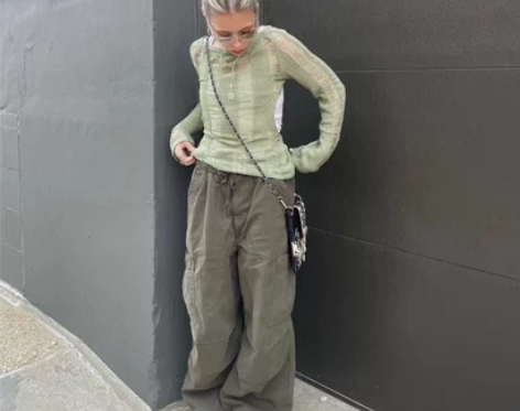 jaded london军绿色工装裤美式复...