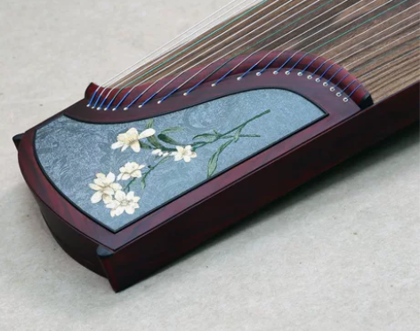 悦雅古筝官方旗舰店初学者专业演奏级柚木刺绣...