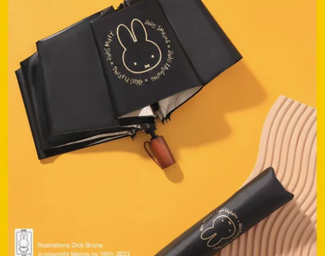 新品天堂伞米菲联名太阳伞黑胶防晒遮阳伞小巧...