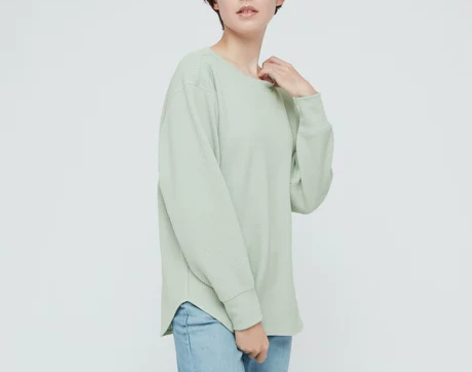 【38活动价】优衣库 女装 华夫格圆领T恤...