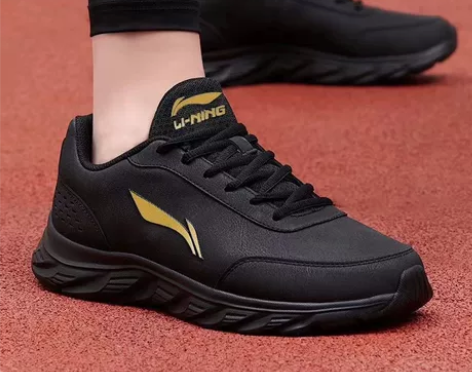 李宁男鞋皮面运动鞋休闲跑步鞋全新鞋子尾货清...