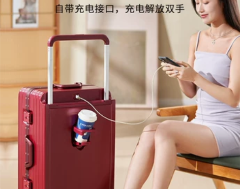 朗客结婚行李箱陪嫁箱女20寸铝框旅行订婚礼...