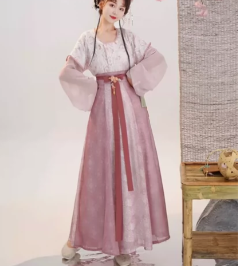 [小唐春]茗月萱原创唐制汉服印刷唐褙子春夏...