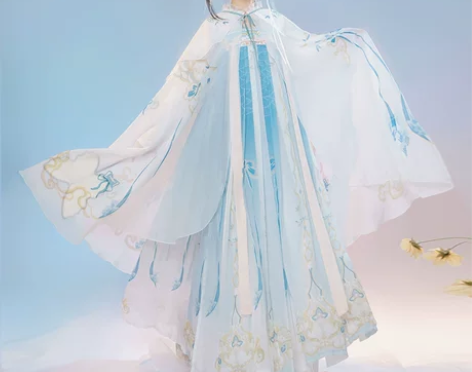 妃亦坊原创汉服风涟唐制齐胸襦裙披风斗篷刺绣...