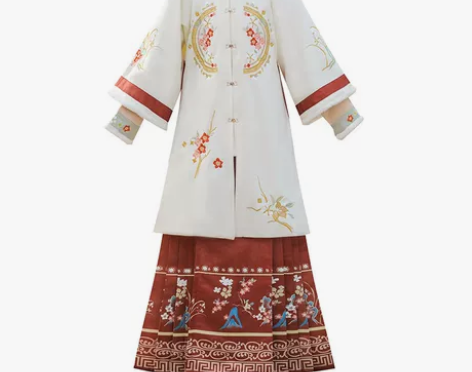 汉服女装对襟马面裙套装中国风圆领披袄 秋冬...