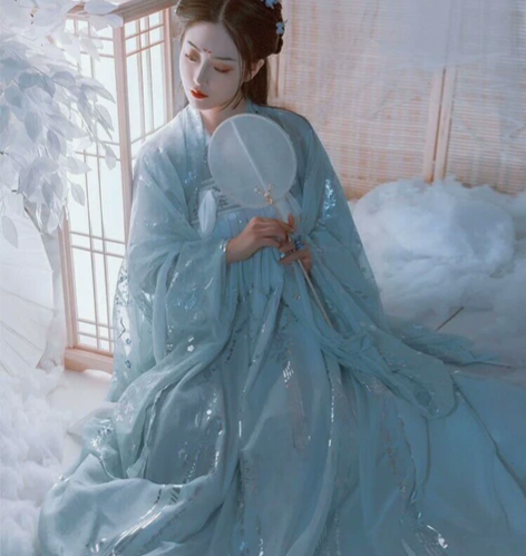 蓝云鹤l码 无大袖衫 新旧程度 七成新 已...