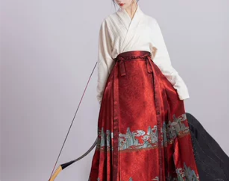 五五年原创汉服[千里江山]仿妆花飞机袖新中...