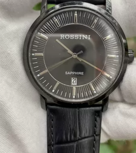 二手正品ROSSINI（罗西尼）石英男表，...